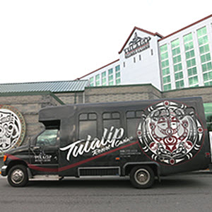 Tulalip Resort Casino shuttle service on call service for such places as the casino, Seattle Premium Outlets, and local hotels.